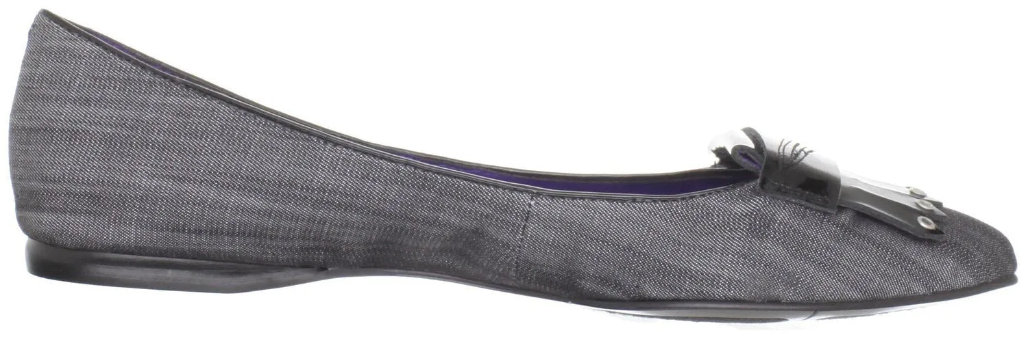Nine West Simonsays Grey/Black Fabric Flat  (Women)