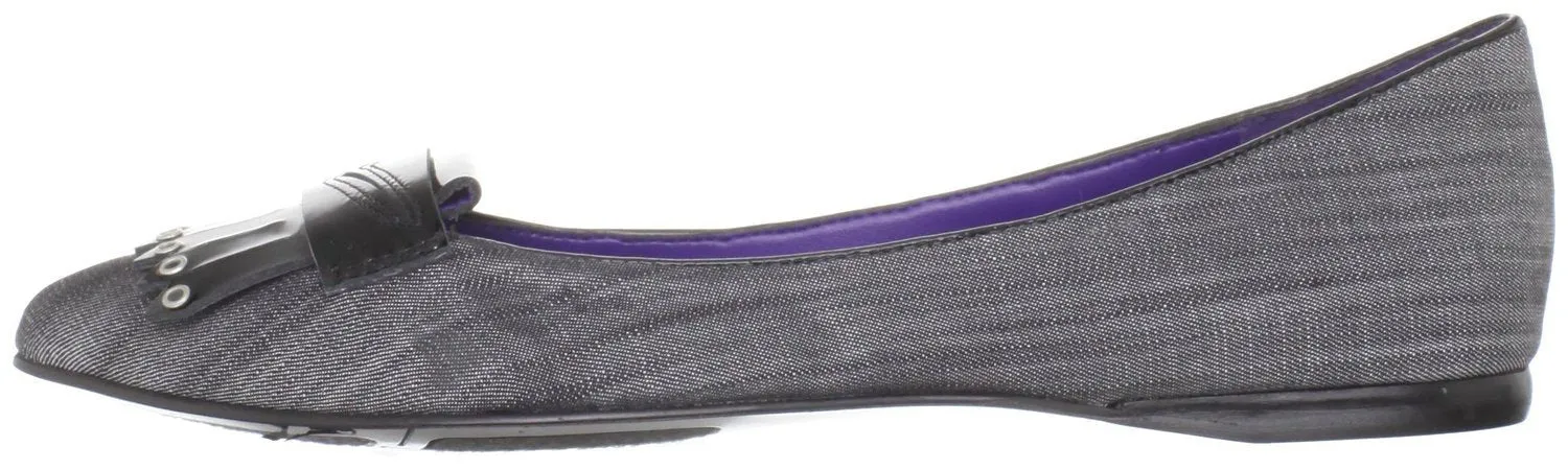 Nine West Simonsays Grey/Black Fabric Flat  (Women)
