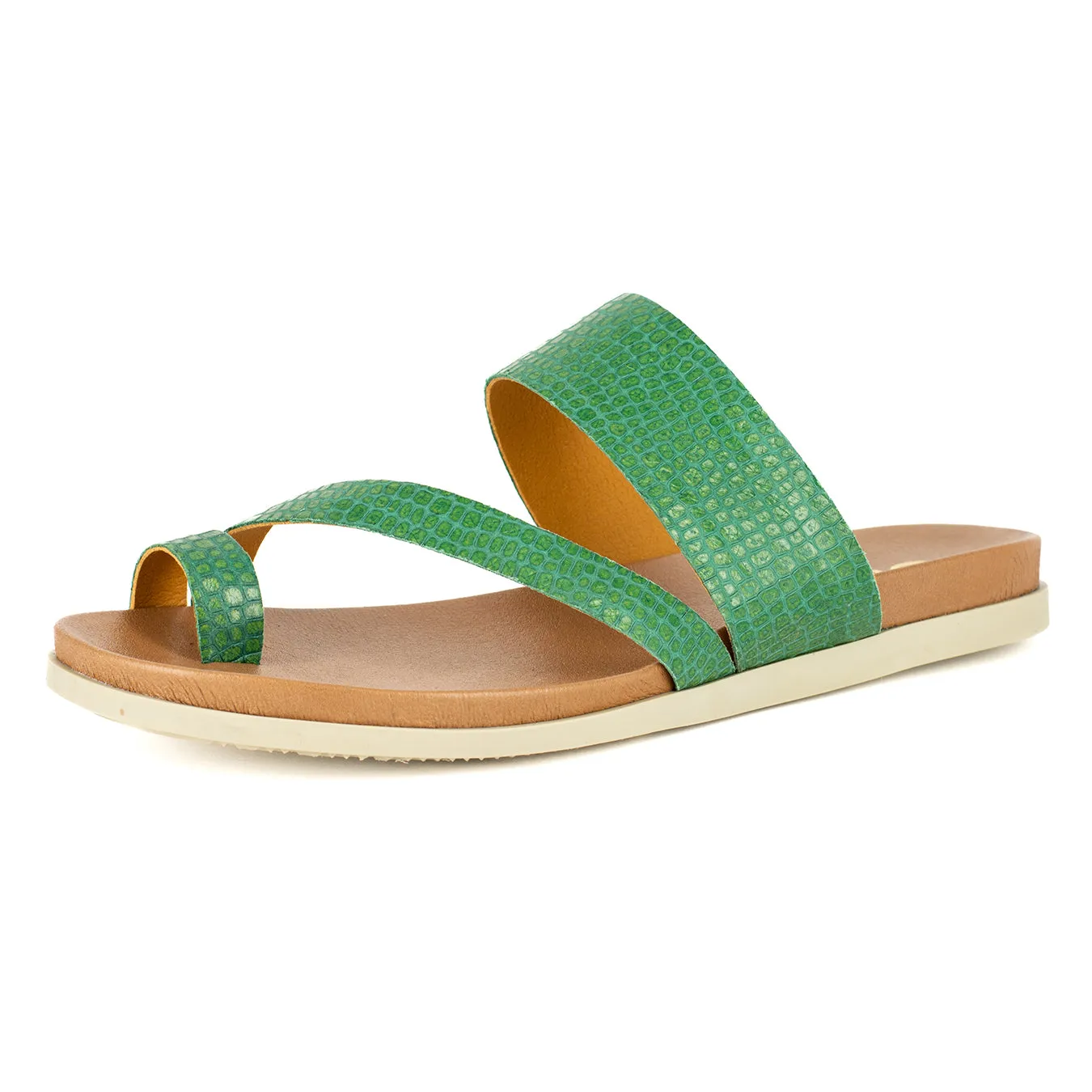 Ningizimu : Ladies Leather Sandal in Golf Coco Lux
