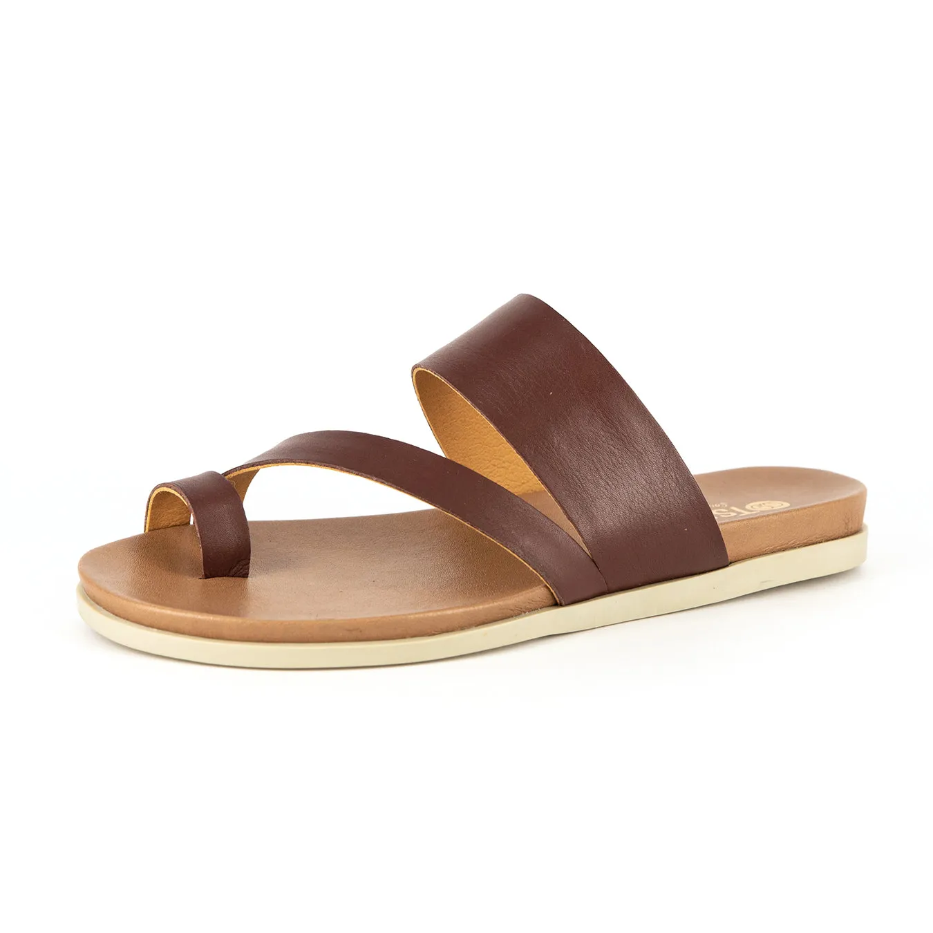 Ningizimu : Ladies Leather Sandal in Raisin Relaxa