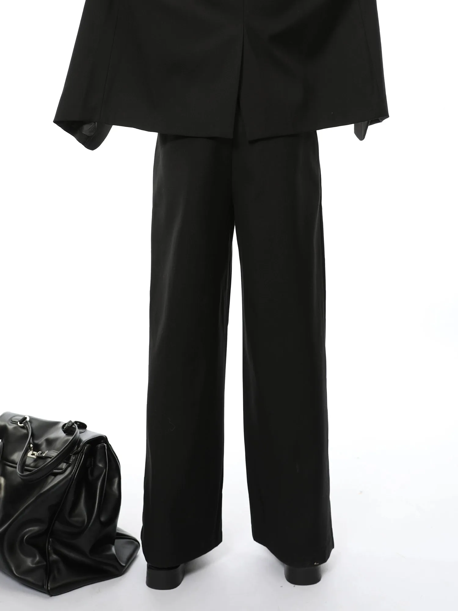 Oversized Double Breasted Boxy Blazer and Wide Leg Suit Pants Two Piece Set