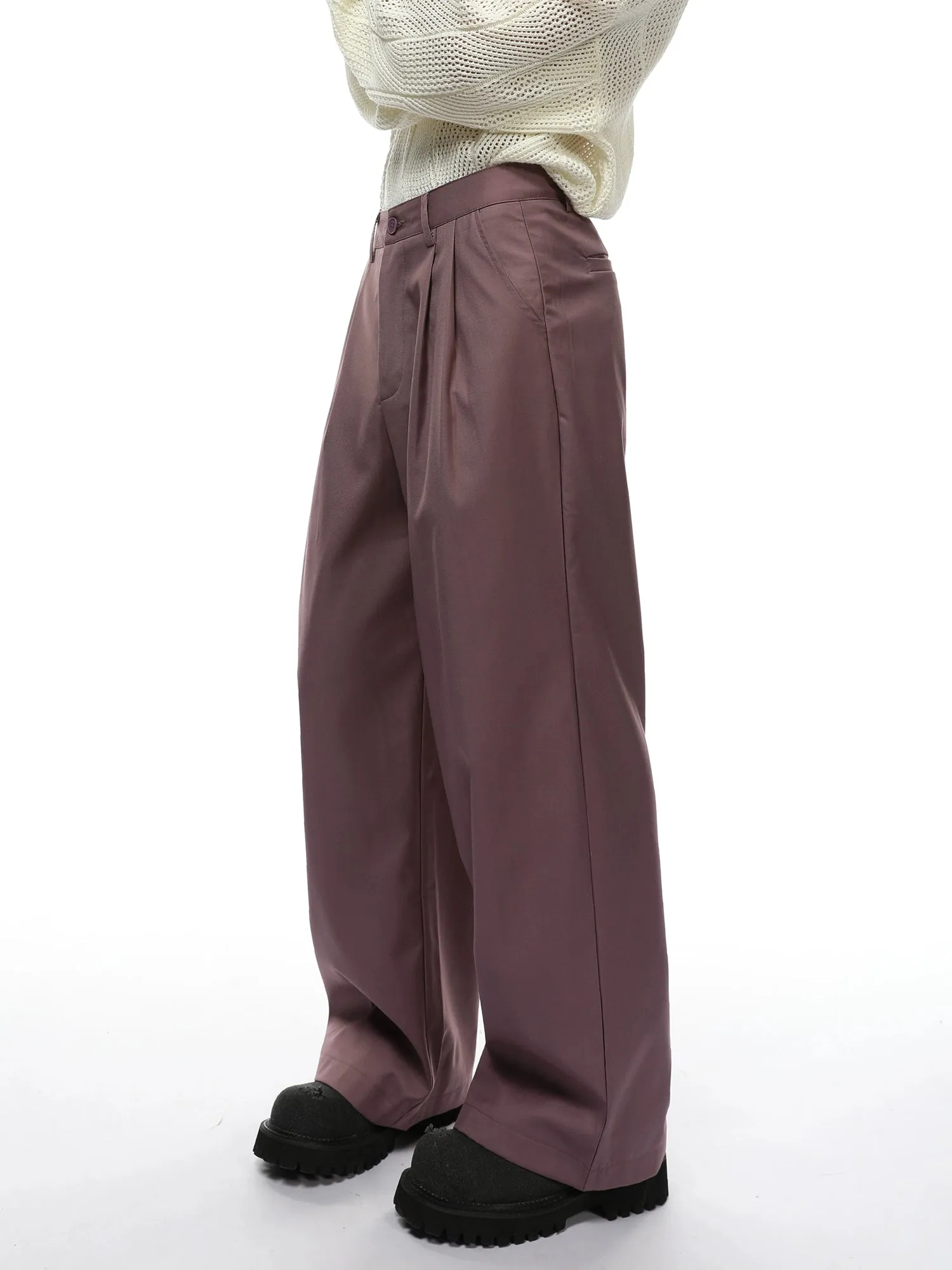 Oversized Double Breasted Boxy Blazer and Wide Leg Suit Pants Two Piece Set