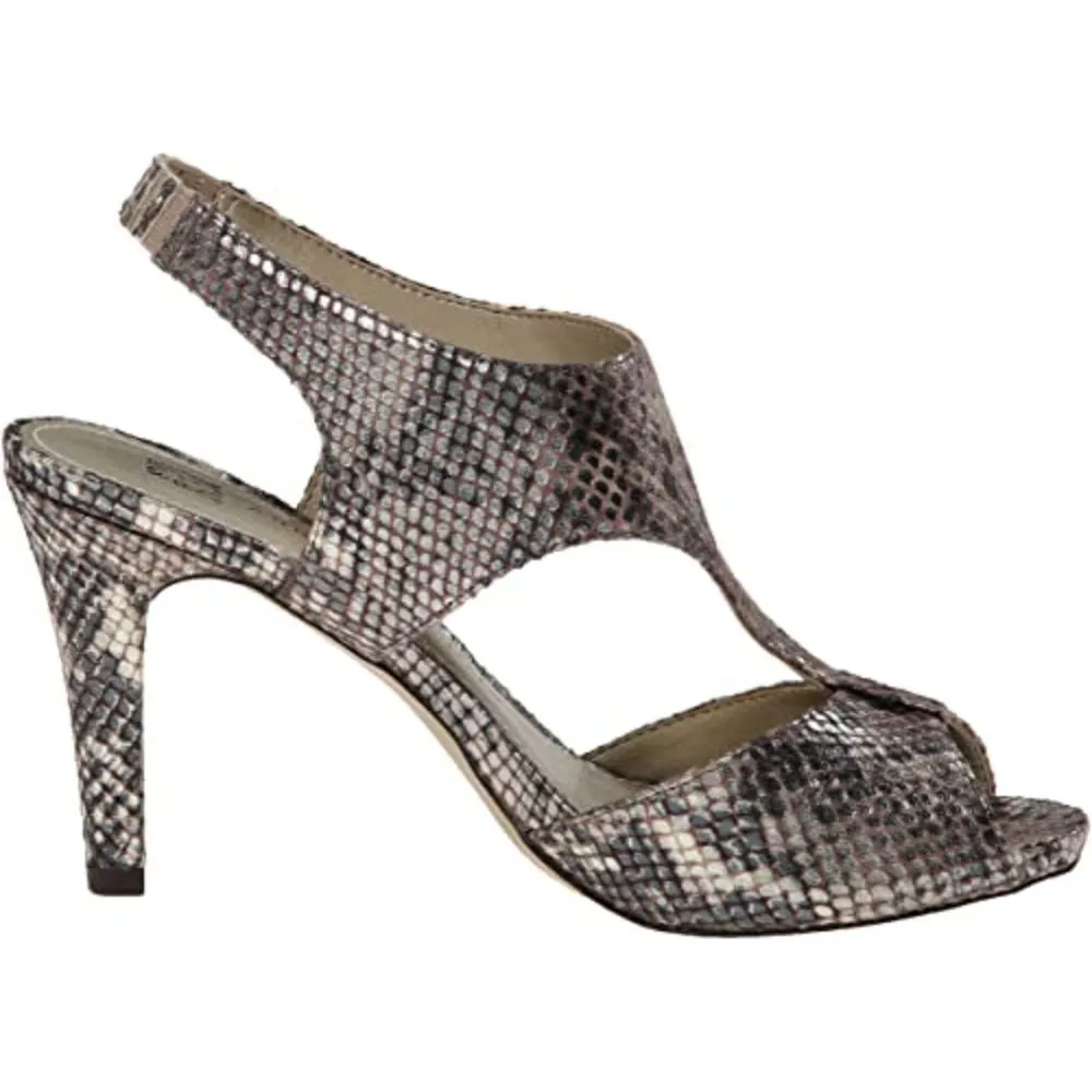 Ovido Brown Bright Fabric Anne Klein Sandals