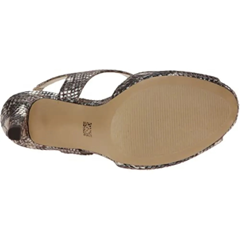 Ovido Brown Bright Fabric Anne Klein Sandals