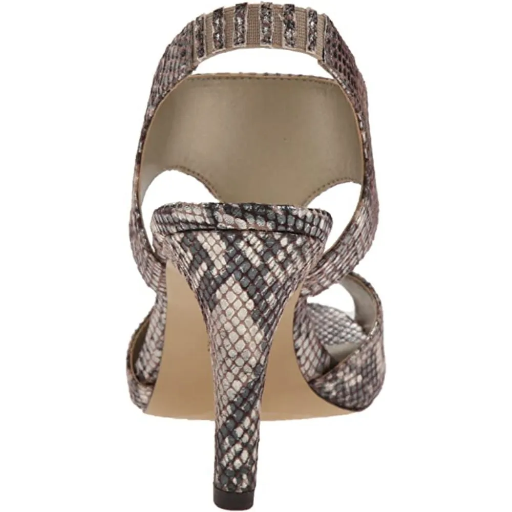 Ovido Brown Bright Fabric Anne Klein Sandals