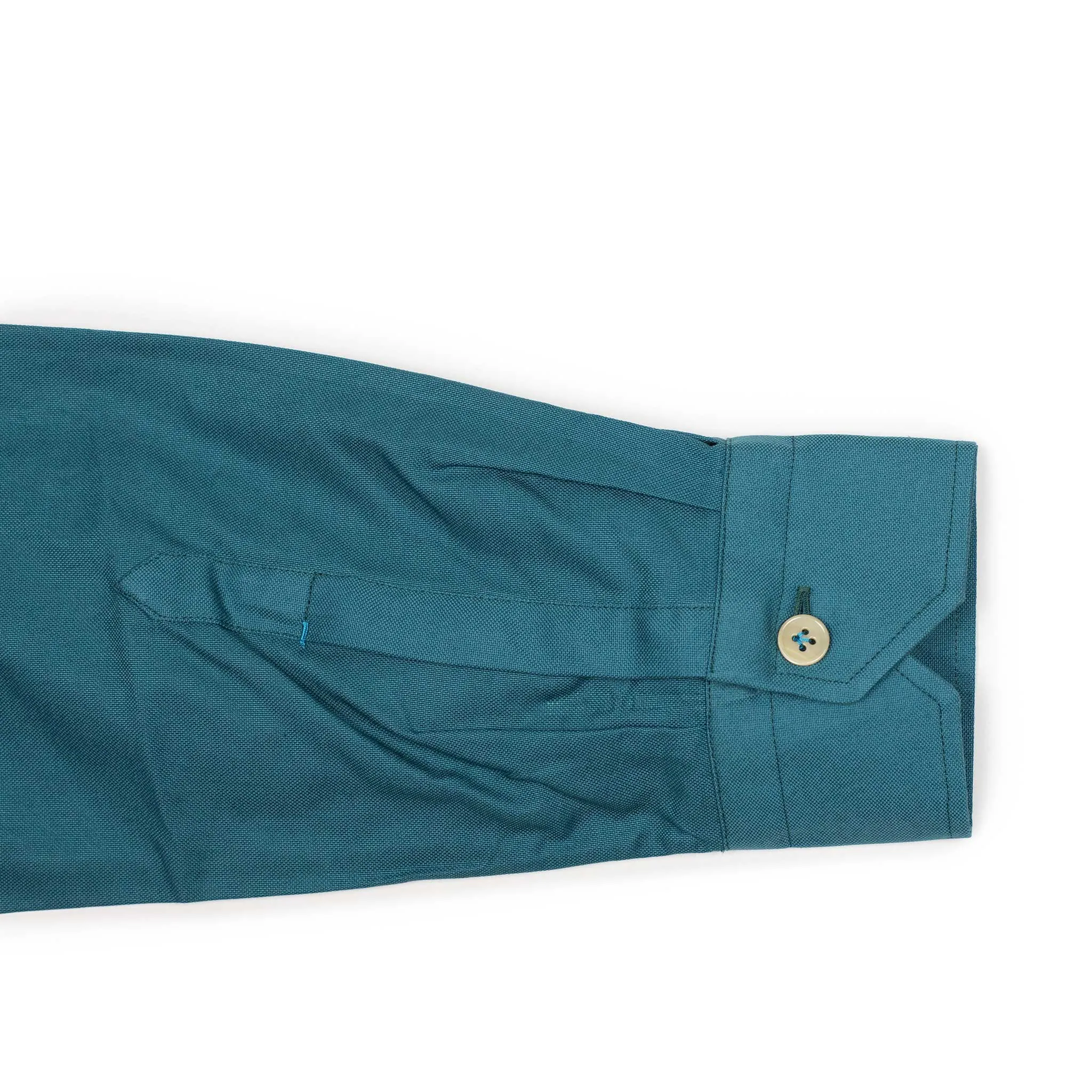 Oxford popover shirt in dark teal cotton