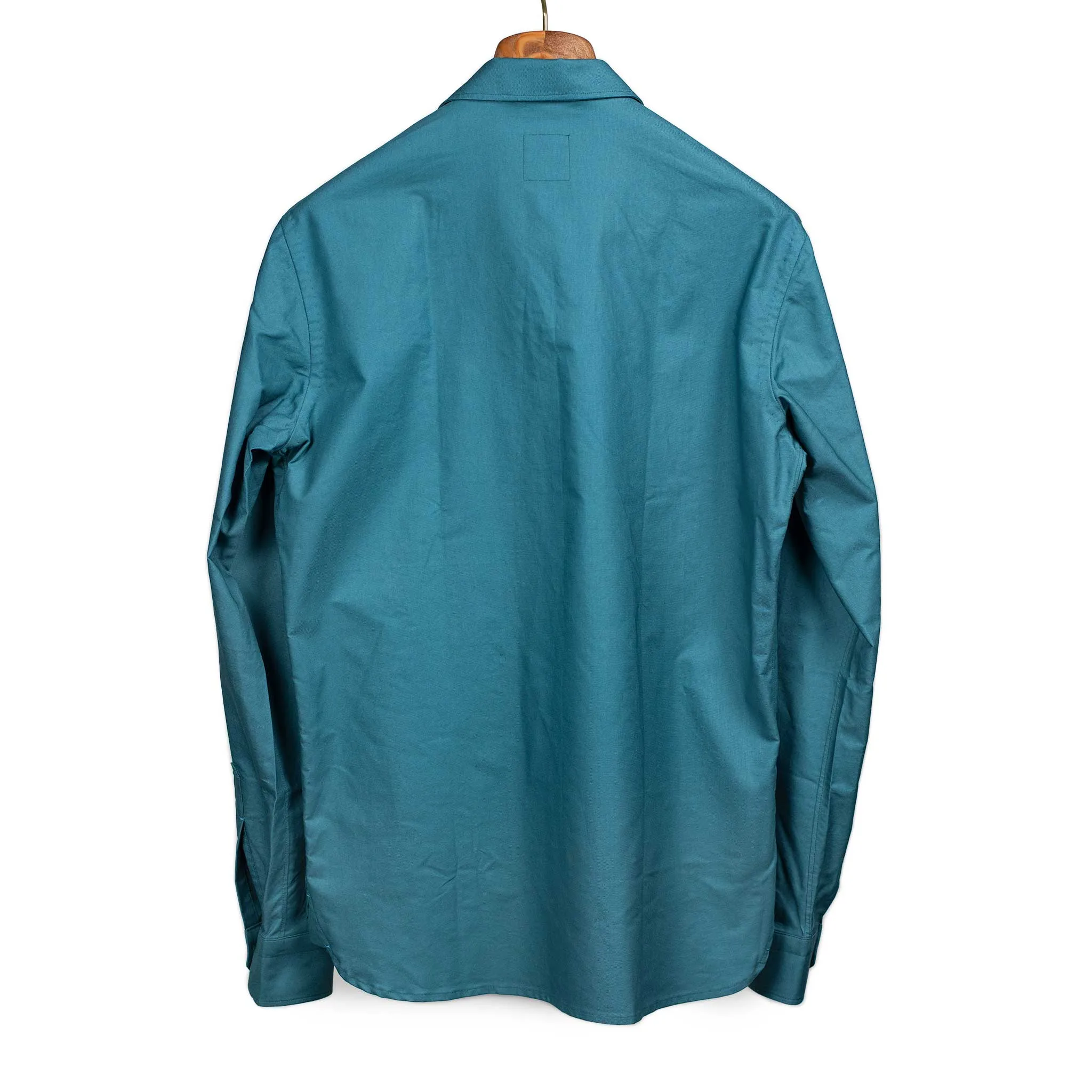 Oxford popover shirt in dark teal cotton