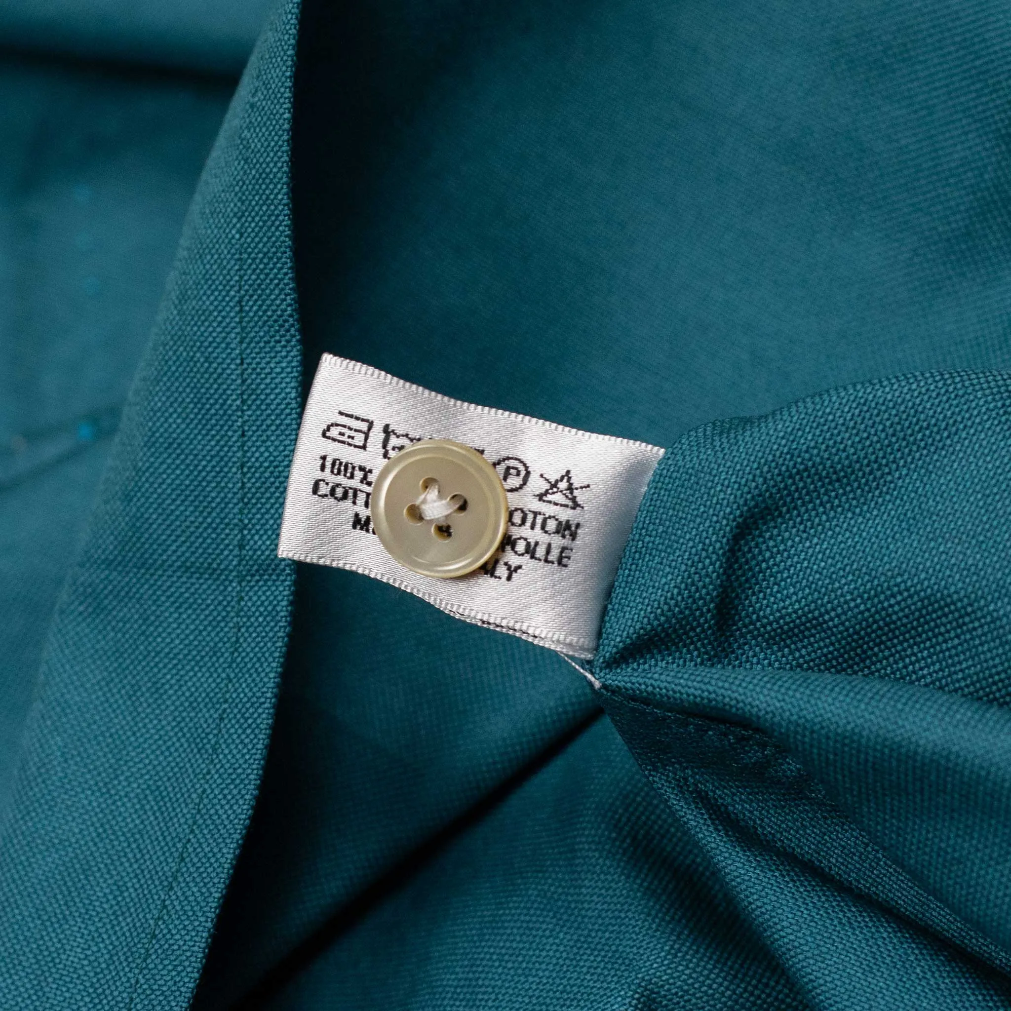 Oxford popover shirt in dark teal cotton