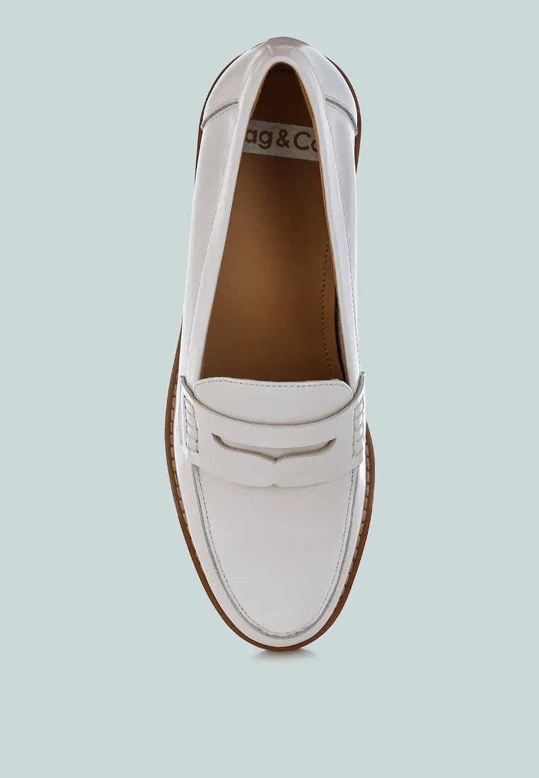 Roxana Real Leather Penny Strap Loafers