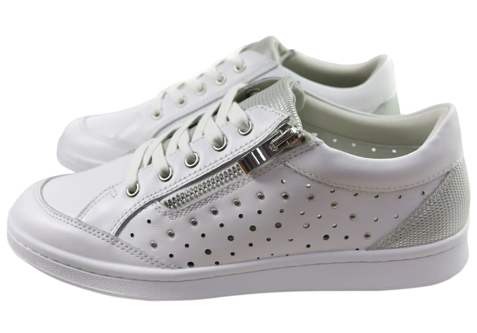Scholl Orthaheel Razer Womens Supportive Leather Lace Up Casual Shoes