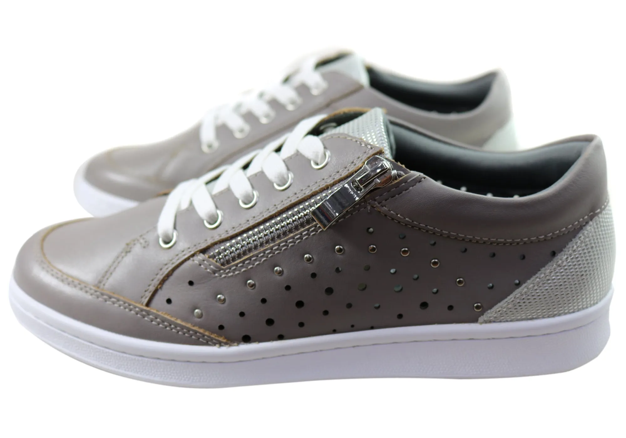 Scholl Orthaheel Razer Womens Supportive Leather Lace Up Casual Shoes