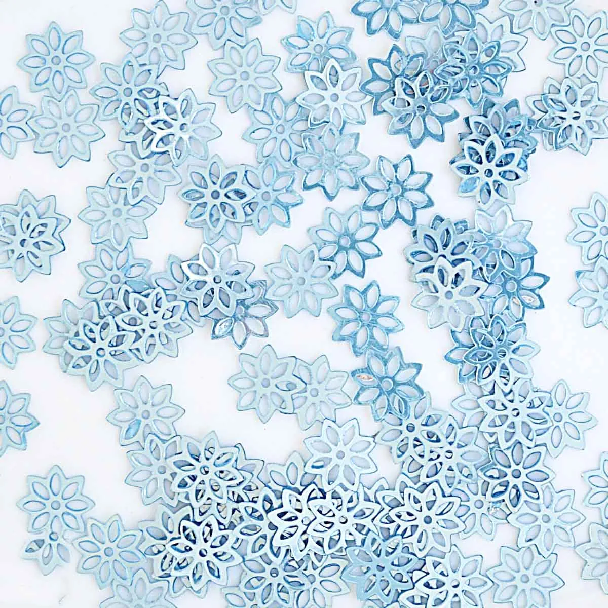 Sequins - Flower - 9mm - Flat - Pale Blue (S139)