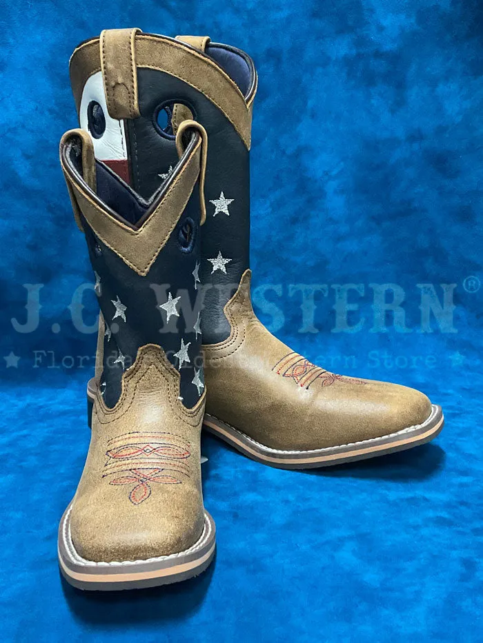 Smoky Mountain 3880 Kids Stars And Stripes Boots Vintage Brown