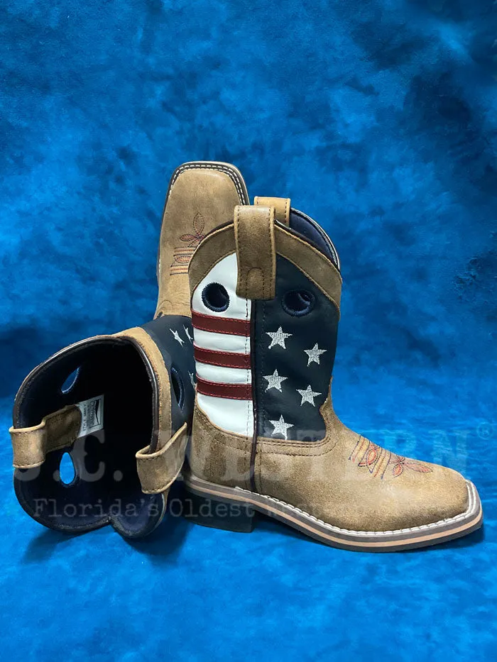 Smoky Mountain 3880 Kids Stars And Stripes Boots Vintage Brown