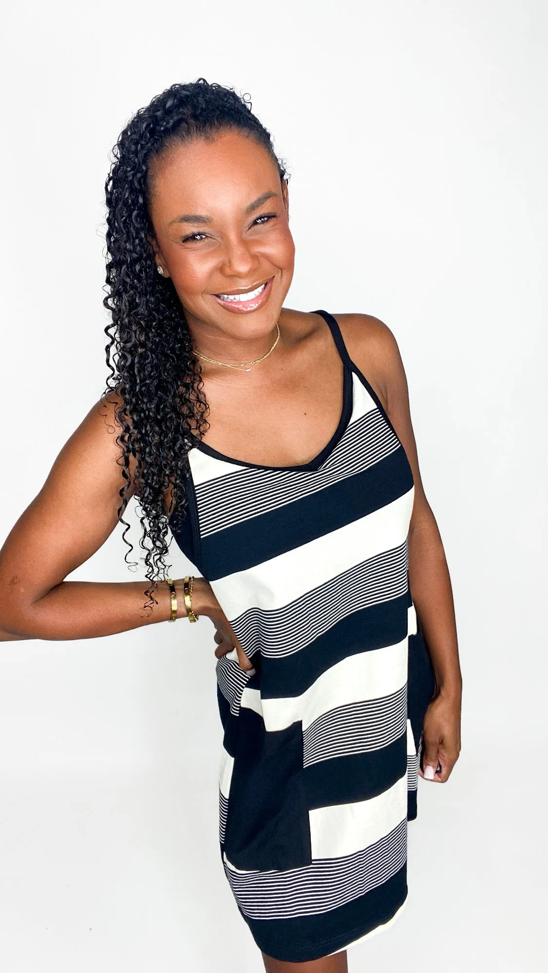 Spring Breeze Mini Dress - Black