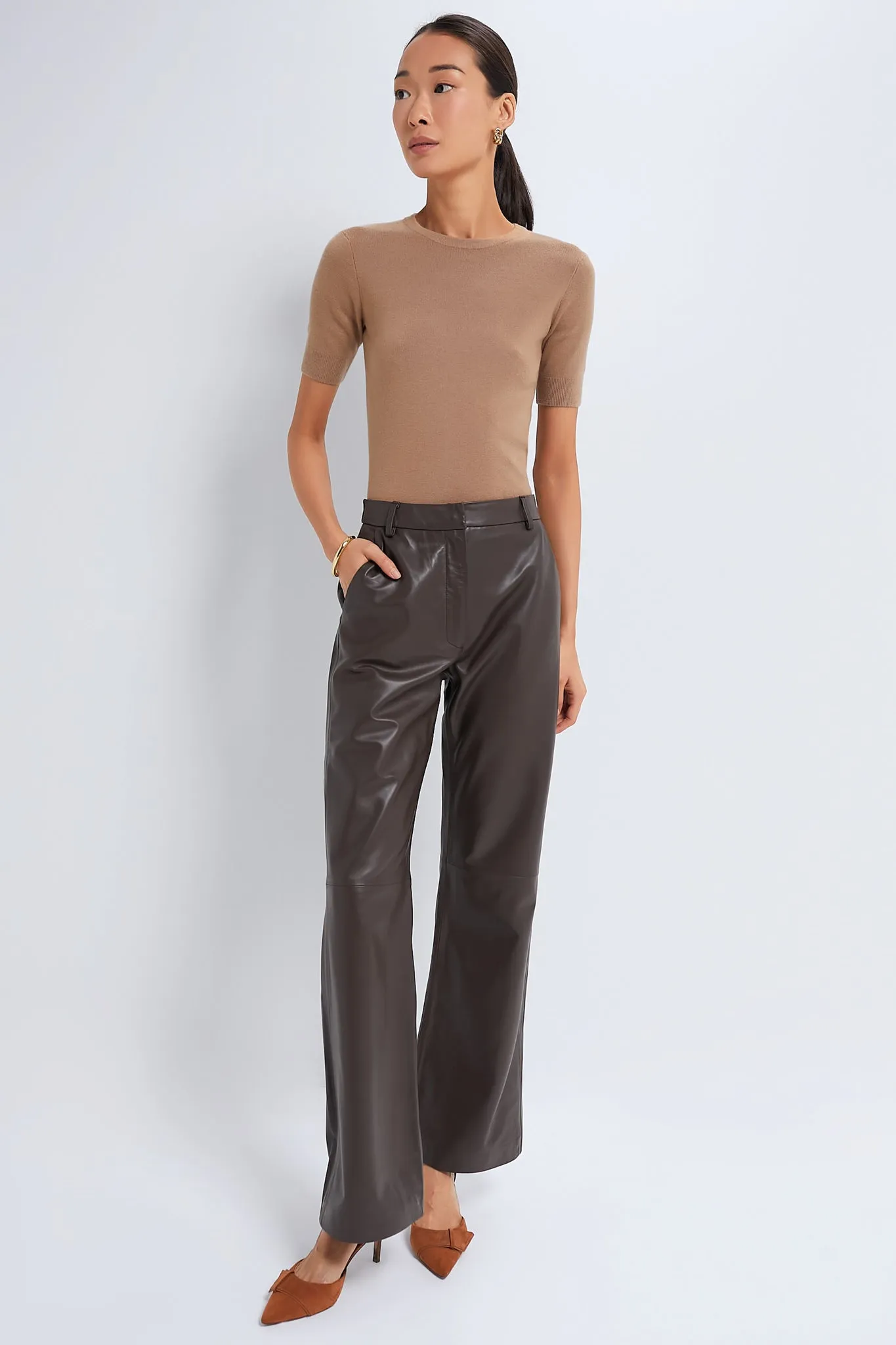 Tan Cashmere T-Shirt