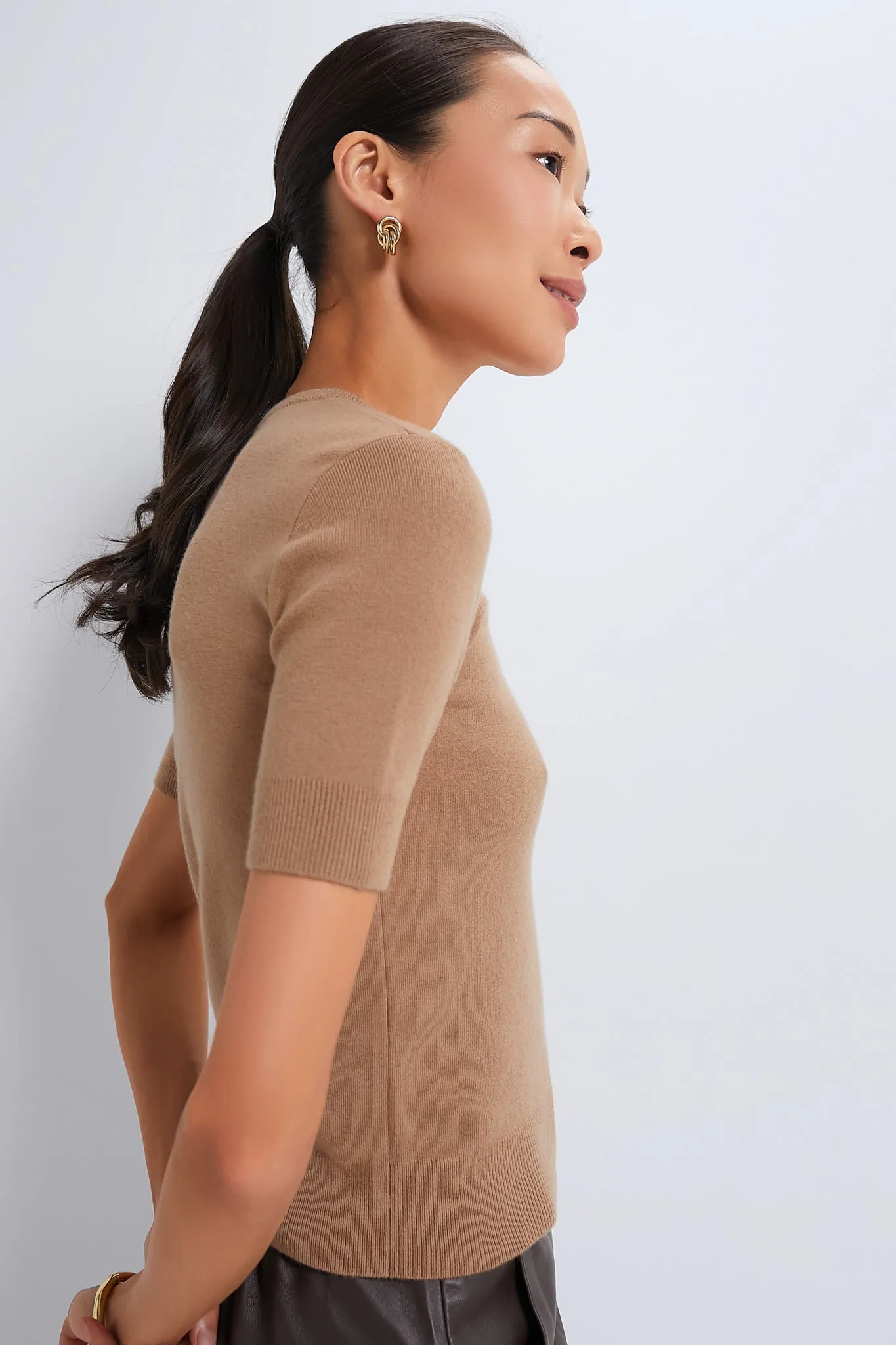 Tan Cashmere T-Shirt