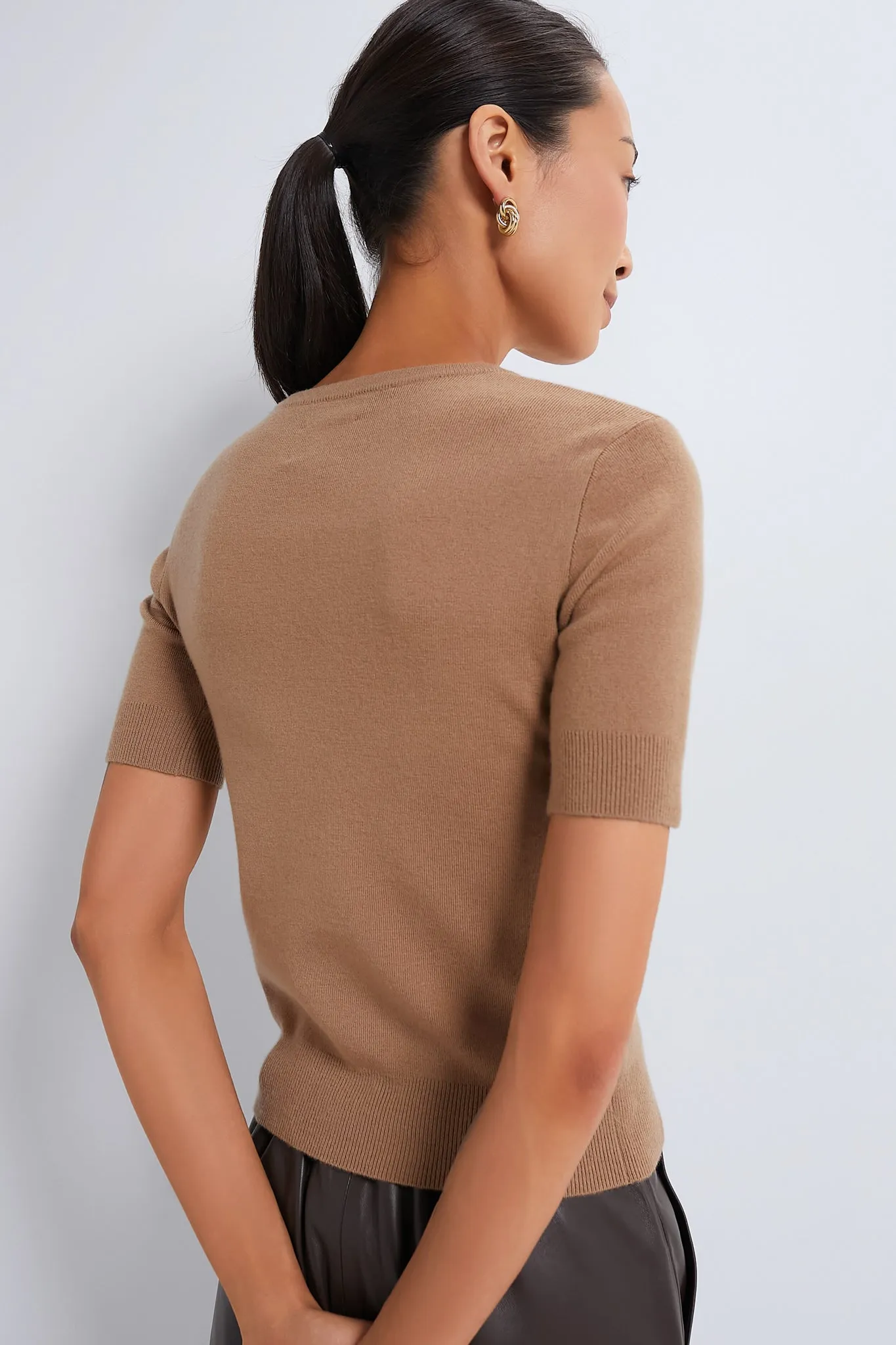 Tan Cashmere T-Shirt