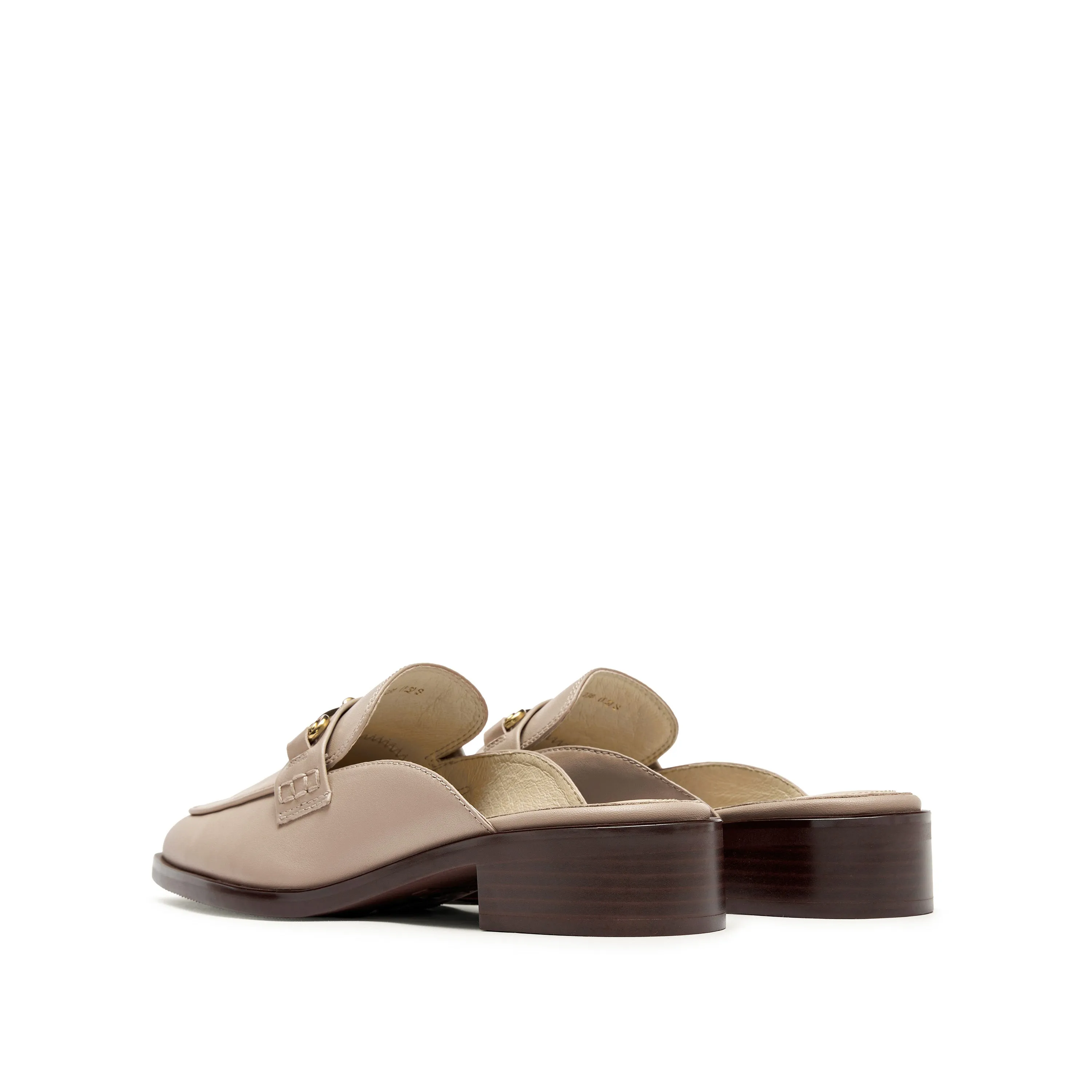 Taupe Classic Horsebit Loafer Mules