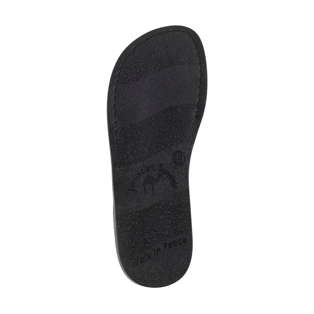 The Good Shepherd Buckle - Leather Toe Loop Sandal | Grey