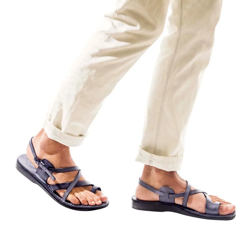 The Good Shepherd Buckle - Leather Toe Loop Sandal | Grey