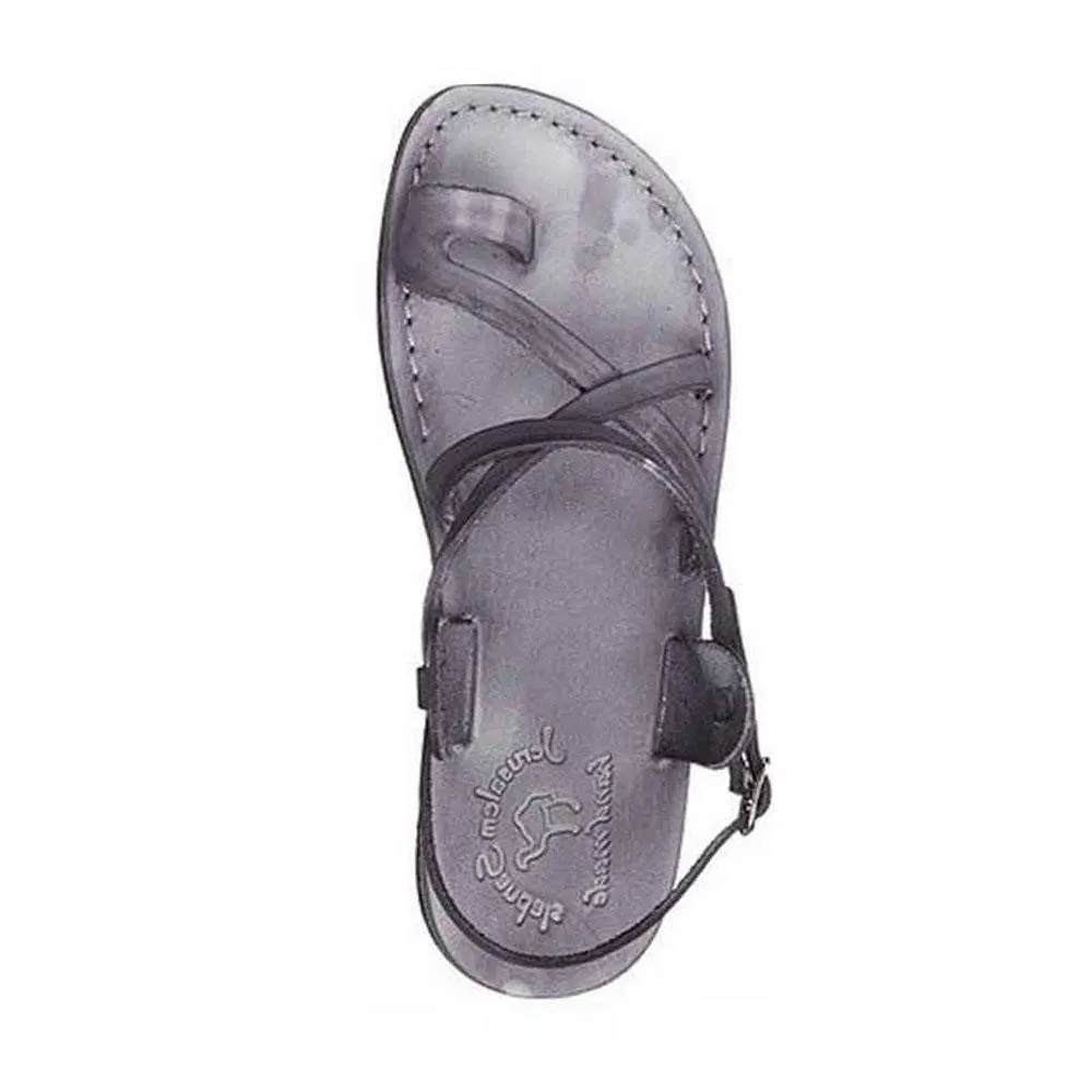 The Good Shepherd Buckle - Leather Toe Loop Sandal | Grey