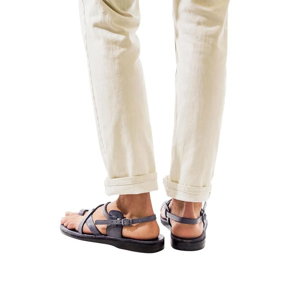 The Good Shepherd Buckle - Leather Toe Loop Sandal | Grey