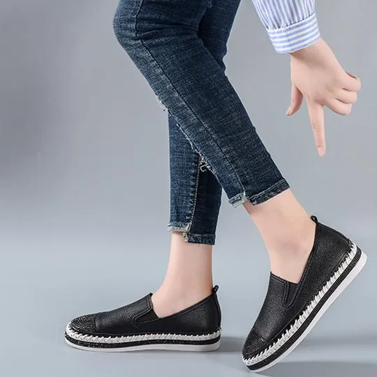 Women Leather Creepers Flats