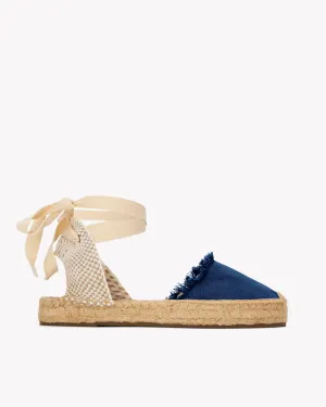 Womens_Espadrilles_The Lauren Lace Up_Denims_Dark Wash
